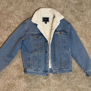 Medium Wash Denim Sherpa Jacket